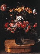 Jacques Linard Bouquet on Wooden Box oil painting on canvas